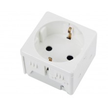 Mod Priza modulara cu impamantare,alba - 2 module