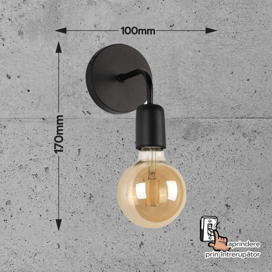 APLICA MOSSO NEGRU 1XE27 60W