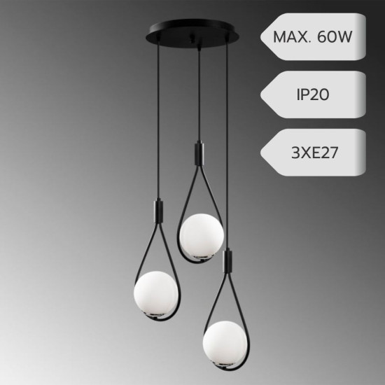 CANDELABRU MEKSIKA NEGRU 3XE27 60W