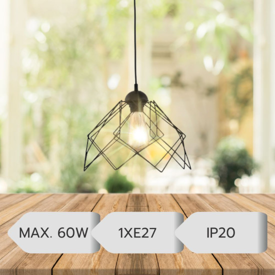 LUSTRA KONTES NEGRU 1XE27 60W