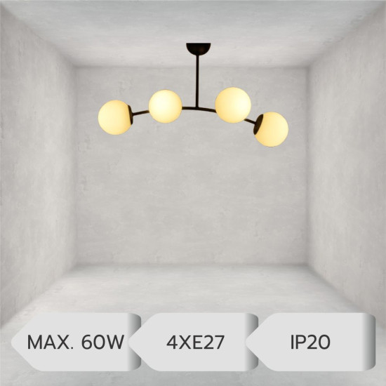 CANDELABRU MARLA NEGRU 4XE27 60W