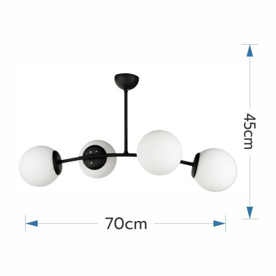 CANDELABRU MARLA NEGRU 4XE27 60W