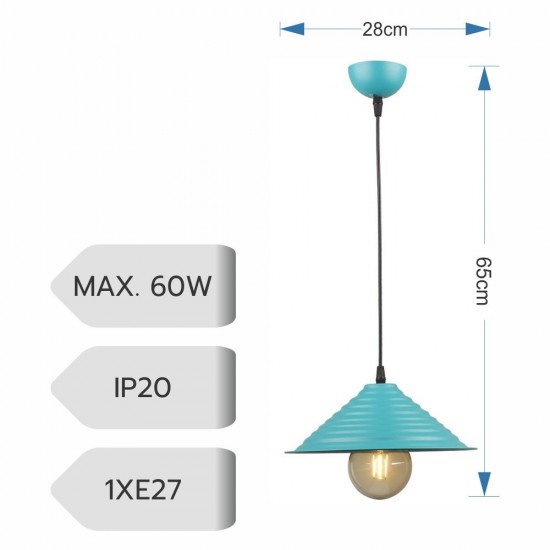 CANDELABRU ALASKA TURQUOİSE 1XE27 60W