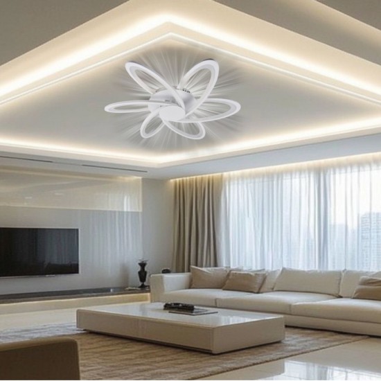 LUSTRA LED 108W CU 6 BRATE 3 CULORI 3000K/4000K/6500K + IR 700X700X100MM