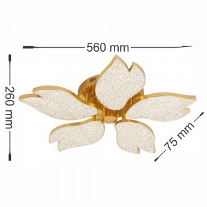 LUSTRA LED AUREO 5 BRATE AURIE 67W 7000LM 3000K-6500K 410*410*100MM