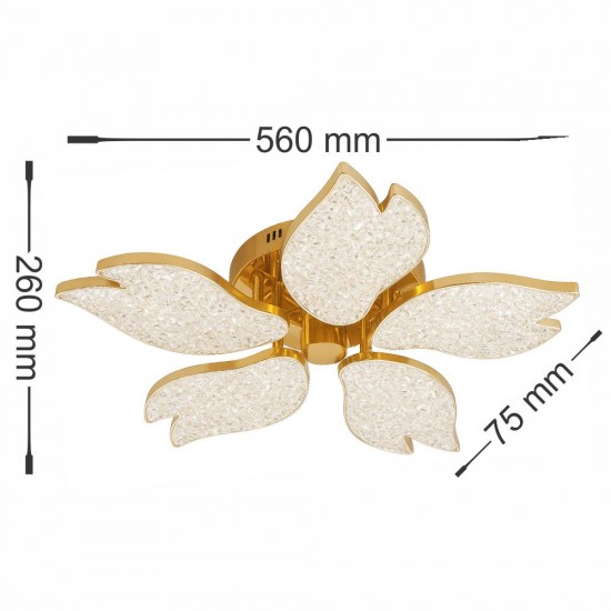 LUSTRA LED AUREO 5 BRATE AURIE 67W 7000LM 3000K-6500K 410*410*100MM