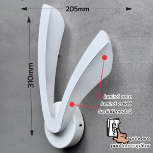APLICA PERETE HEKTOR AJUSTABILA 15W/1200LM/3000K/4000K/6500K