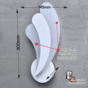 Aplica perete HEKTOR 1brat 16W/1200LM/3000K/4000K/6500K