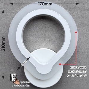 APLICA PERETE CYBELE AJUSTABILA 10W/900LM/3000K/4000K/6500K