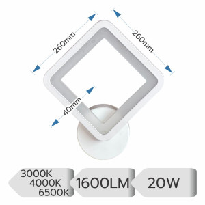 APLICA PERETE HEBE AJUSTABILA 20W/1600LM/3000K/4000K/6500K