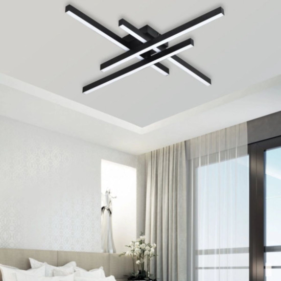 LUSTRA LED AXIS NEGRU 4 BRATE 50W 3530 LM 700*700*100MM