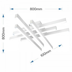LUSTRA LED AXIS ALB 6 BRATE 90W 8100LM 800*800*100MM