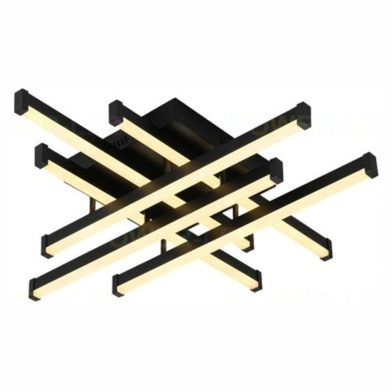 LUSTRA LED AXIS NEGRU 6 BRATE 90W 6080LM 800*800*100MM