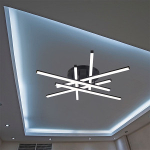 LUSTRA LED AXIS NEGRU 6 BRATE 88W 5900LM 800*600*190MM