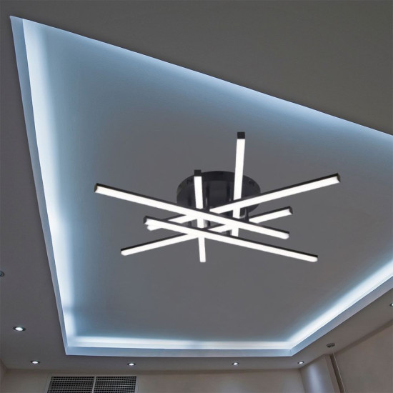 LUSTRA LED AXIS NEGRU 6 BRATE 88W 5900LM 800*600*190MM