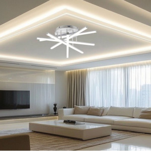 LUSTRA LED AXIS ALB 6 BRATE 73W 6750LM 600*600*190MM