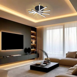 LUSTRA LED AXIS NEGRU 6 BRATE 73W 5040lm 600*600*120mm