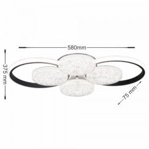 LUSTRA LED EDERA 6 CERCURI 83W 7700LM 3000K-6500K 580*375*75MM