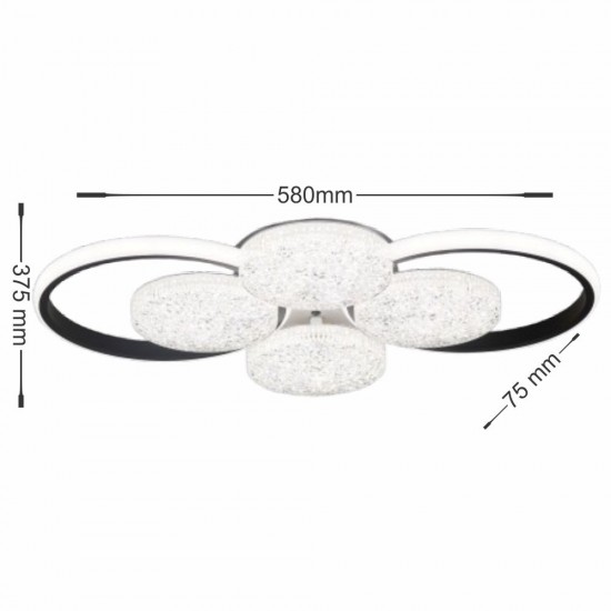 LUSTRA LED EDERA 6 CERCURI 83W 7700LM 3000K-6500K 580*375*75MM