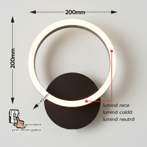 Aplica led perete cafeniu THEMIS 18W/1100LM 200mm