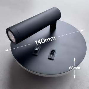 Aplica led neagra cu spot 10W/430LM/3000K-4000k-6500k  - 140mm