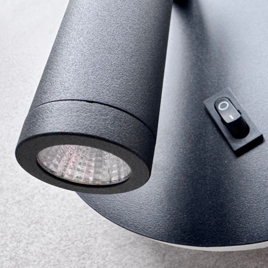 Aplica led neagra cu spot 10W/430LM/3000K-4000k-6500k  - 140mm