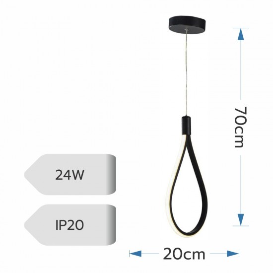 CANDELABRU LED TREND NEGRU 24W/1920lm 3000K-6500K