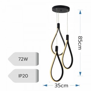 CANDELABRU LED TREND NEGRU 72W/5760lm 3000K-6500K