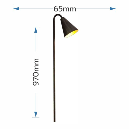 STALP LED GRADINA 4W 24V 100LM 3000K D65*970MM NEGRU