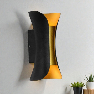  APLICA LED PERETE MAIA 2*3W 280LM 3000K IP65 NEGRU 150*70*60MM