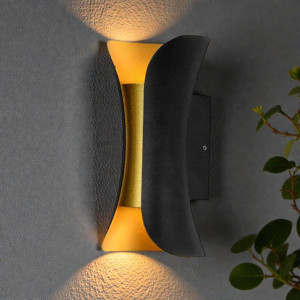  APLICA LED PERETE MAIA 2*3W 280LM 3000K IP65 NEGRU 150*70*60MM