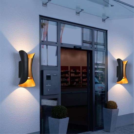  APLICA LED PERETE MAIA 2*5W 460LM 3000K IP65 NEGRU 200*100*95MM