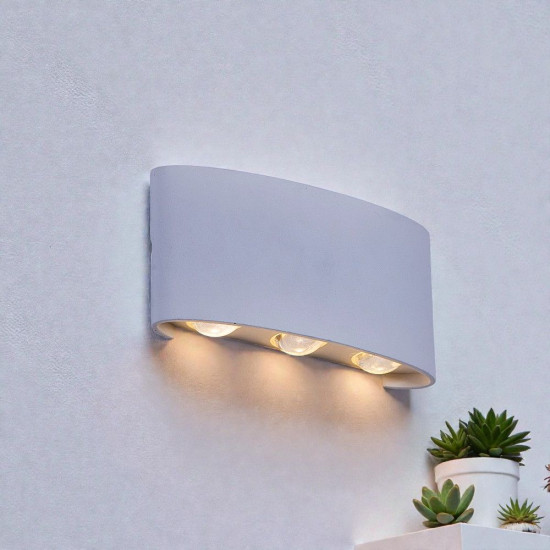  APLICA LED PERETE LUMARO 6W 600LM 3000K ALB 168*78*42MM