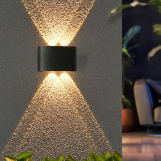 APLICA LED PERETE LUMARO 4W 280LM 3000K NEGRU 120*78*40MM