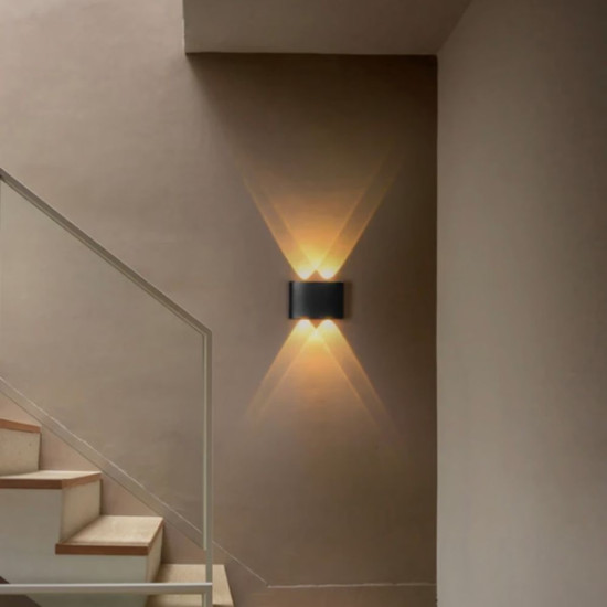 APLICA LED PERETE LUMARO 4W 280LM 3000K NEGRU 120*78*40MM