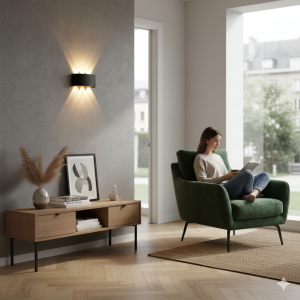 APLICA LED PERETE LUMARO 6W 420LM 3000K NEGRU 168*78*42MM