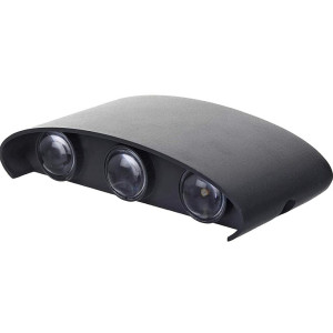 APLICA LED PERETE LUMARO 6W 420LM 3000K NEGRU 168*78*42MM