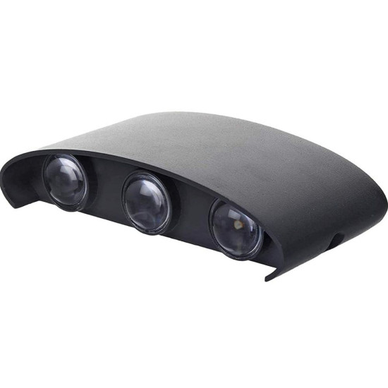 APLICA LED PERETE LUMARO 6W 420LM 3000K NEGRU 168*78*42MM