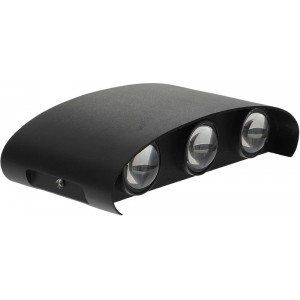 APLICA LED PERETE LUMARO 6W 420LM 3000K NEGRU 168*78*42MM