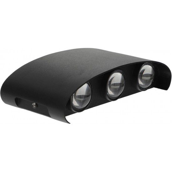 APLICA LED PERETE LUMARO 6W 420LM 3000K NEGRU 168*78*42MM