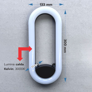 APLICA LED PERETE JADE 12W 950LM 3000K NEGRU 300*133*33MM