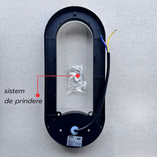 APLICA LED PERETE JADE 12W 950LM 3000K NEGRU 300*133*33MM