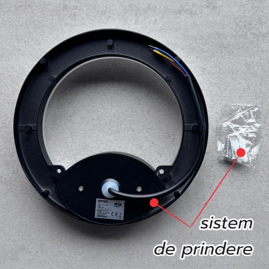 APLICA LED PERETE JADE 12W 950LM 3000K NEGRU FI200*33MM