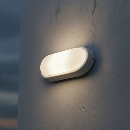 Aplica LED BAT Ovala 10W=90W, 4000K, lumina neutra, cu protectie IP65