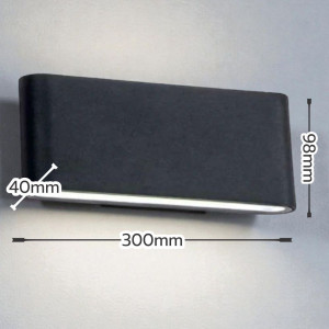 Aplica LED de exterior extra-plata Long, 24W=160W, 3000K, lumina calda, 2160Lm, IP65