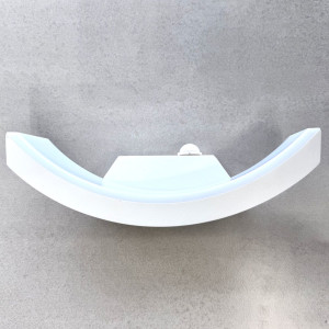 Aplica LED de exterior concava cu senzor Alba, 24W=160W, 3000K, lumina calda, 2160Lm, IP65