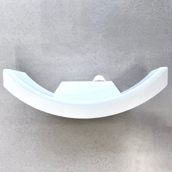 Aplica LED de exterior concava cu senzor Alba, 24W=160W, 3000K, lumina calda, 2160Lm, IP65