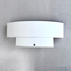 Aplica LED de exterior concava cu senzor Alba, 24W=160W, 3000K, lumina calda, 2160Lm, IP65