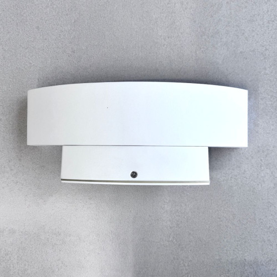 Aplica LED de exterior concava cu senzor Alba, 24W=160W, 3000K, lumina calda, 2160Lm, IP65