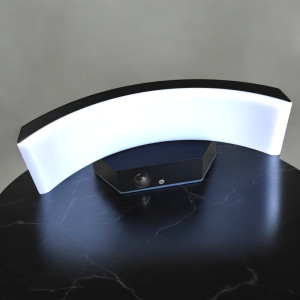 Aplica LED de exterior concava cu senzor Neagra, 24W=160W, 3000K, lumina calda, 2160Lm, IP65
